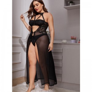 검은 긴 스커트 섹시한 잠옷