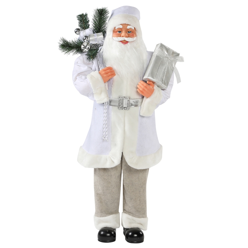30 ~ 110cm 크리스마스 흰색 서 산타 클로스 선물 가방 장식 장식 축제 휴일 입상 컬렉션 전통적인 크리스마스