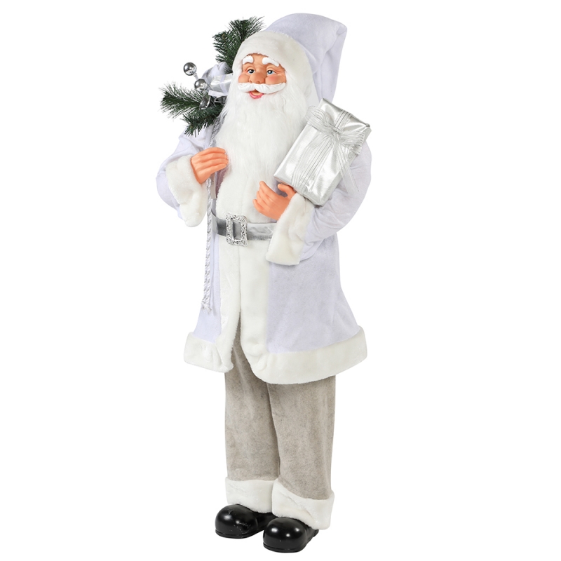 30 ~ 110cm 크리스마스 흰색 서 산타 클로스 선물 가방 장식 장식 축제 휴일 입상 컬렉션 전통적인 크리스마스