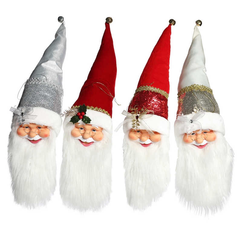 20 ~ 70cm 크리스마스 산타 클로스 머리 장식품 장식 나무 교수형 인형 컬렉션 인형 펜던트 작은 전통적인 크리스마스