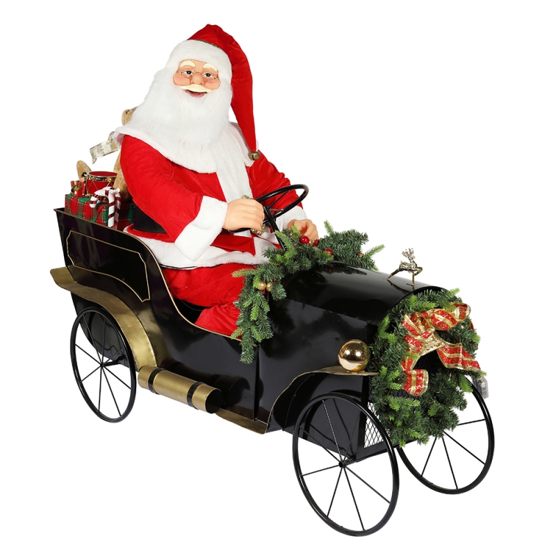 150cm 앉아 썰매 장식 된 산타 클로스 조명 장식 크리스마스 장식 전통적인 휴일 입상 컬렉션
