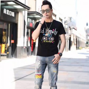 니트 디지털 Crewneck T 셔츠