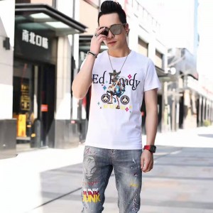 니트 디지털 Crewneck T 셔츠