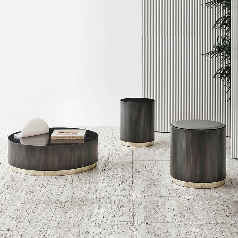 이탈리아어 디자인 현대 럭셔리 스테인레스 스틸 커피 테이블 라운드 룸 가구에 대 한 둥근 테이블