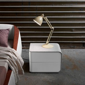 갈색 가죽 나이트 스탠드 미니 작은 현대 고급 둥근 침대 옆 탁자 좁은