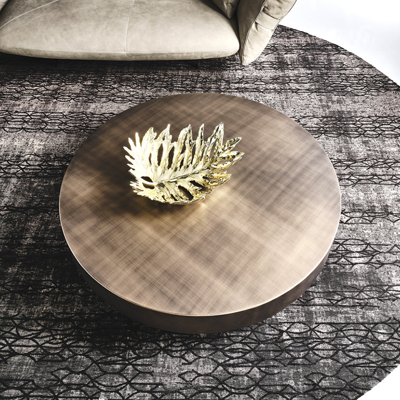 이탈리아 디자인 현대 회전 유리 측면 Tabel Gold Metal Stainless Steel 고급 둥근 커피 테이블 세트