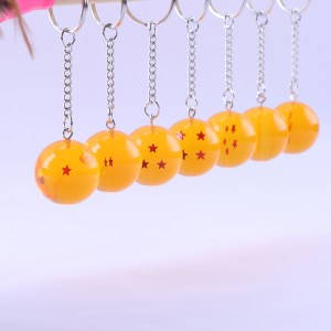 Dragon Ball Z 7 Stars Balls 2.7cm PVC 인물 장난감 키 체인 펜던트 스타 Dragon Ball Z Keyring Cartoon Fans Collection 어린이를위한 새로운 선물