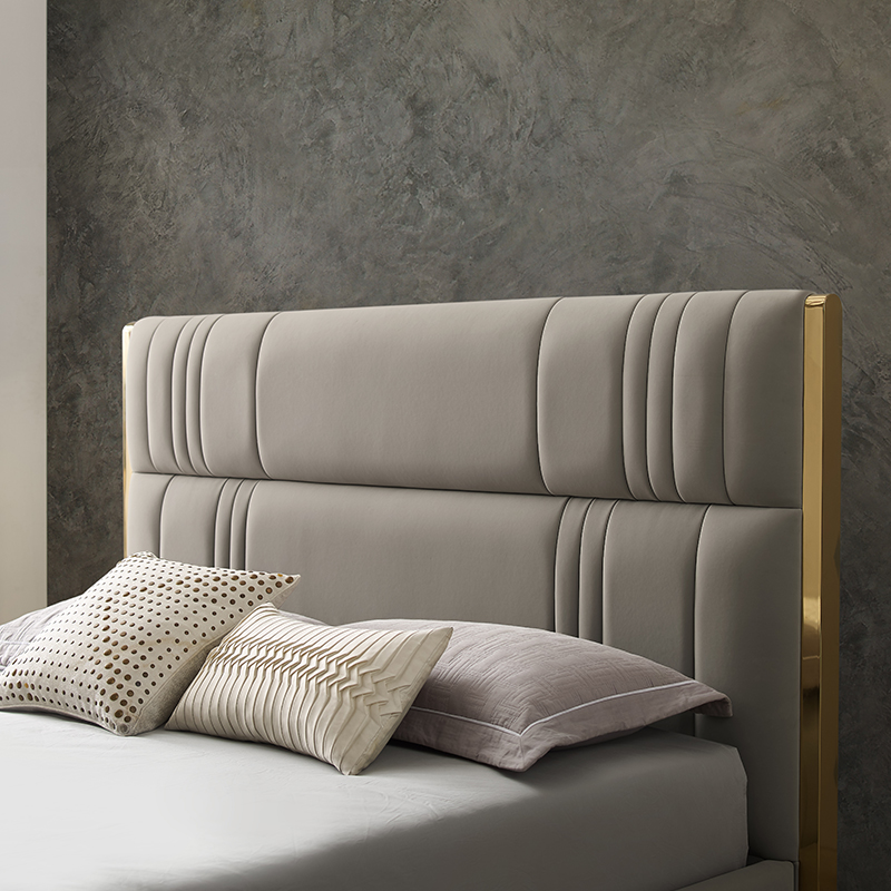 이탈리아 호텔 현대 가죽 침대 1.8 m 더블 럭셔리 침대 킹 사이즈 침실 가구
