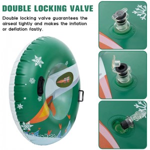 썰매를위한 팽창 식 스노우 튜브, 어린이 및 성인을위한 눈 썰매, 바닥이있는 어린이 썰매