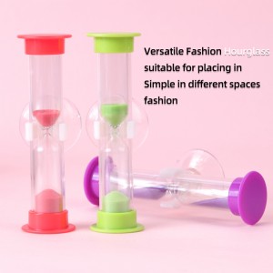 공장 핫 판매 화려한 미니 135 분 플라스틱 모래 타이머 흡입 컵 모래이