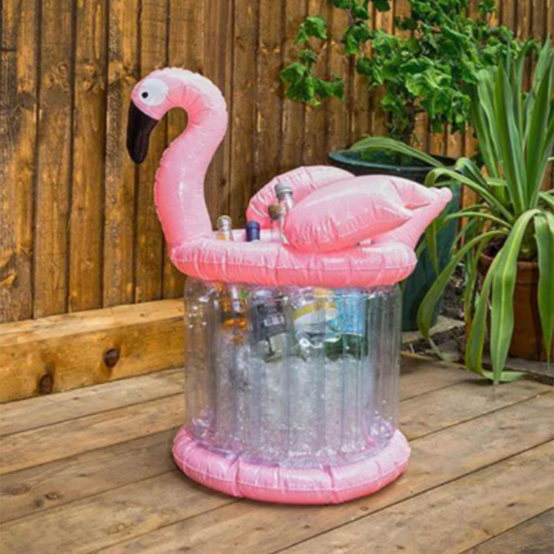 거대한 핑크 플라밍고 풍선 아이스 버킷 쿨러, 여름 파티 장난감 수영장 해변 액세서리, 음료 맥주 바 컵 홀더
