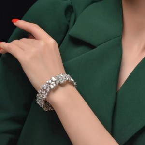 스털링 실버 925/18k/14k/10k 5a Cz/Real Diamond Bracelet
