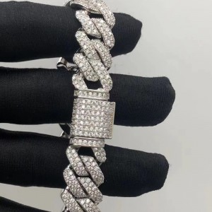 Tuochen Jewelry Sterling Silver 925 Moissanite 석재 팔찌를위한