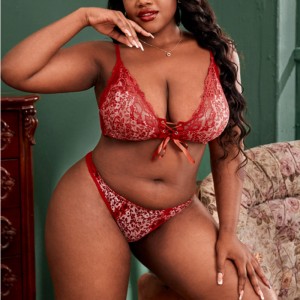 대비 레이즈 브라 세트 프론트 로프 타이로 섹시 란제리 세트