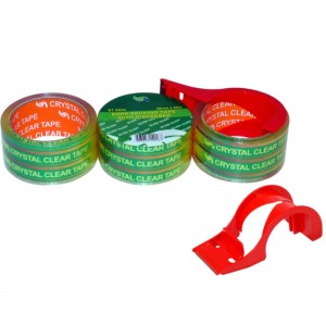 디스펜서가있는 Crystal Clear OPP 포장 테이프