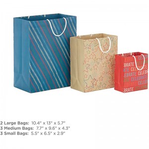 Hallmark Recyclable Gift Bag Ostortment (8 가방 : 3 개의 작은 6 \\\\ \\\