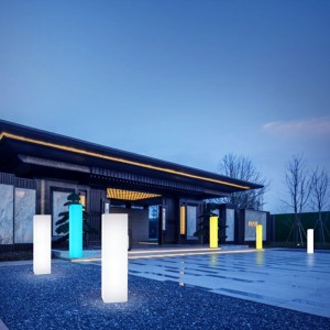 야외 방수 정원 라이트 페스티벌 파티 이벤트 결혼식 LED 장식 바닥 램프 무지개 색상 사각형 기둥 빛