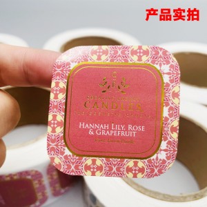 컬러 브론 징 투명자가 접착 성 사용자 정의 핫 실버 L0G0 코팅 종이 롤 라벨 스티커 자체 접착제