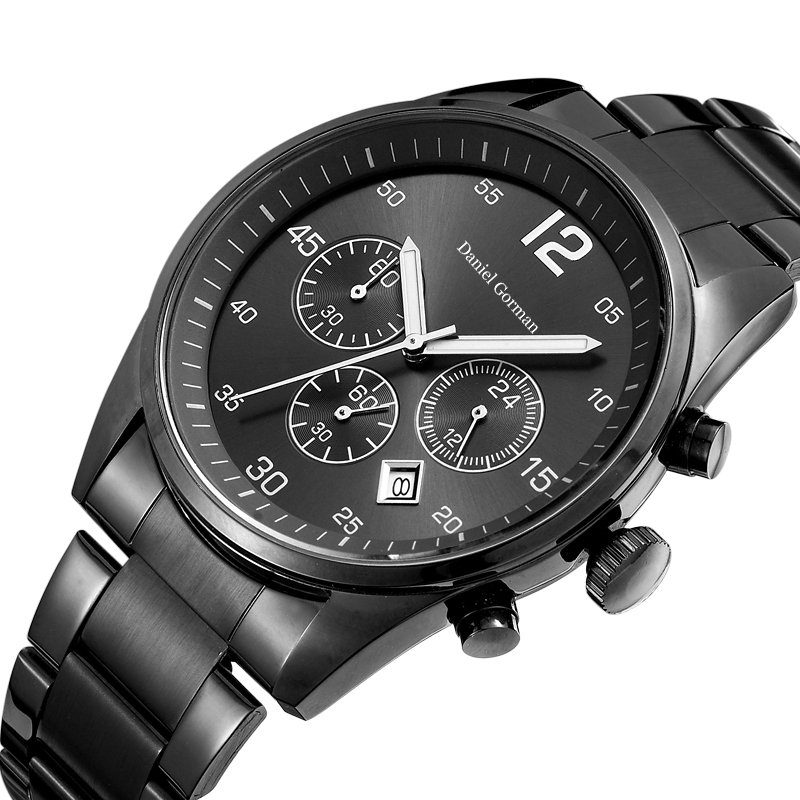 Daniel Gorman RM2210 New Design Hot Sell Leather Band Metallic Quartz Twist Platinum Geneva Luxury Men Watches