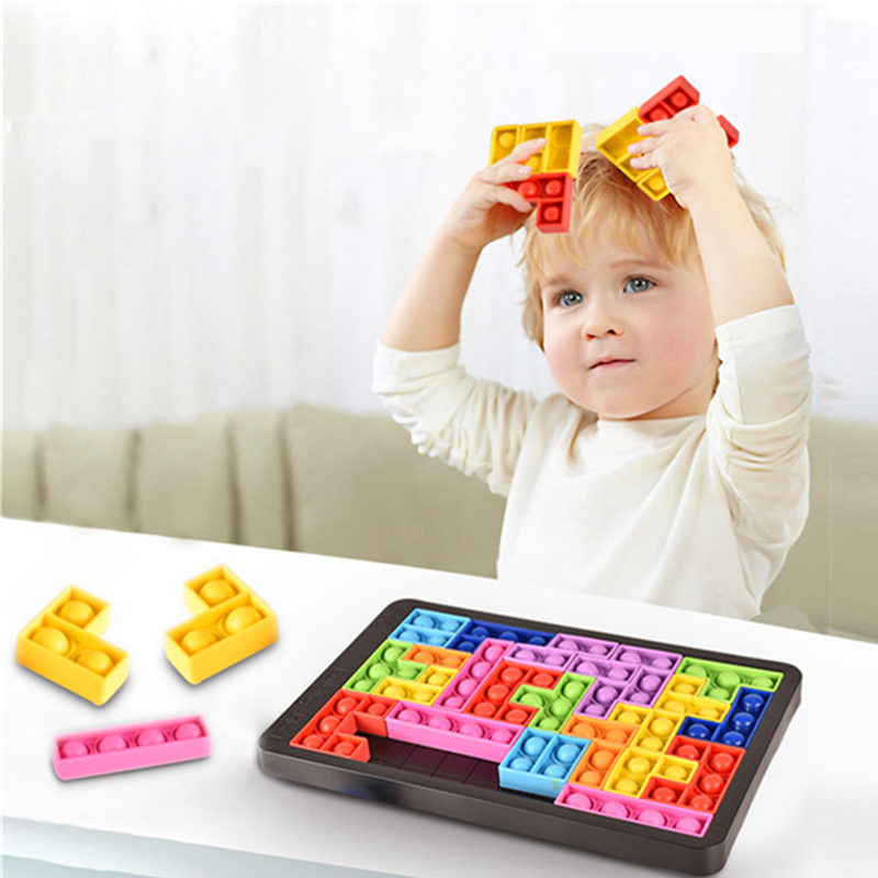 교육 장난감 실리콘 퍼즐 어린이를위한 팝 장난감 푸시