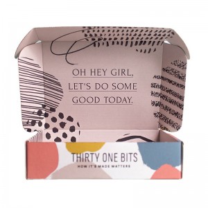 양면 핑크 비행기 상자 사각형 스퀘어 익스프레스 의류 티셔츠 포장 박스 멀티 크기 컬러 박스 골판지 박스