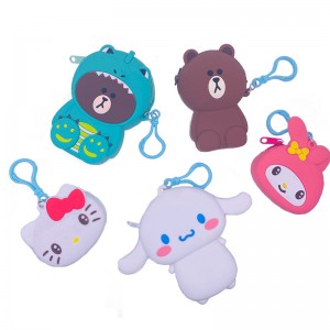 귀엽고 작은 상자 문자 실리콘 에나멜 백