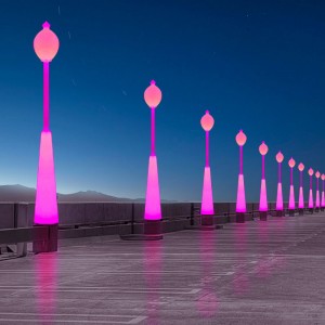 야외 정원 LED 거리 조명 기둥, 60W RGB 색상 교환 정원, 안뜰, 공원, 학교, 잔디, 빌라, 거리 조명 및 장식을위한 아름다운 방수 거리 조명