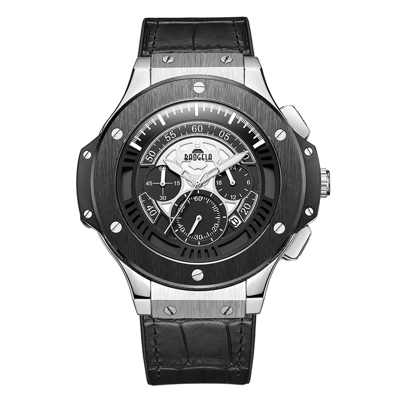 Baogela Hommes Montres Hommes Horloge de Luxe Marque Quartz Sport Montre Rose Chronographe 모드 Montre-Bracelet Pour Hommes1910