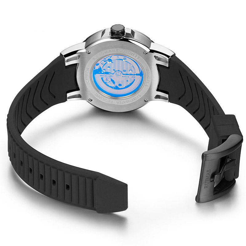 Baogela New Top Brand Luxury Men \\ 'S Watches Skeleton 자동 기계식 남성 방수 손목 시계 6772 Black