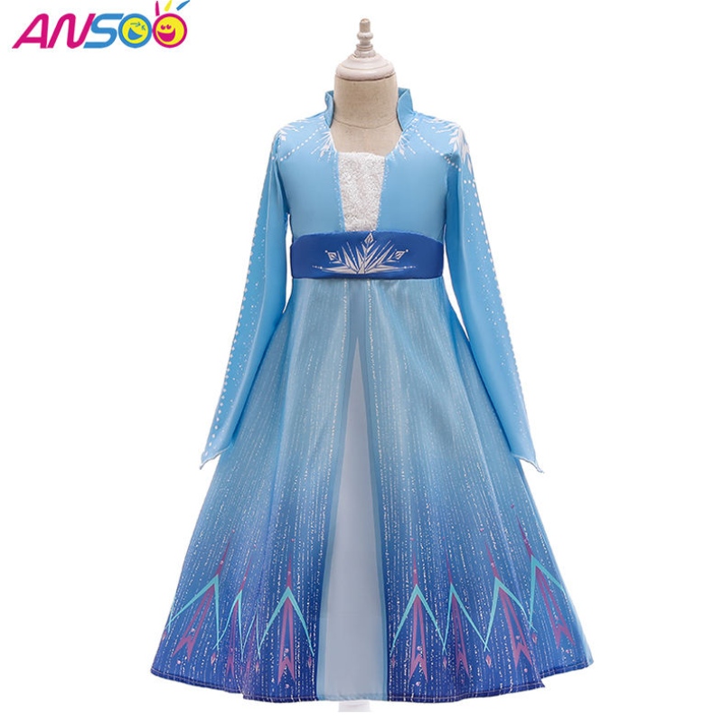 Ansoo Kids Elsa Princess Dress Halloween Cosplay Fancy Party Dress Up Anna Elsa 의상을위한