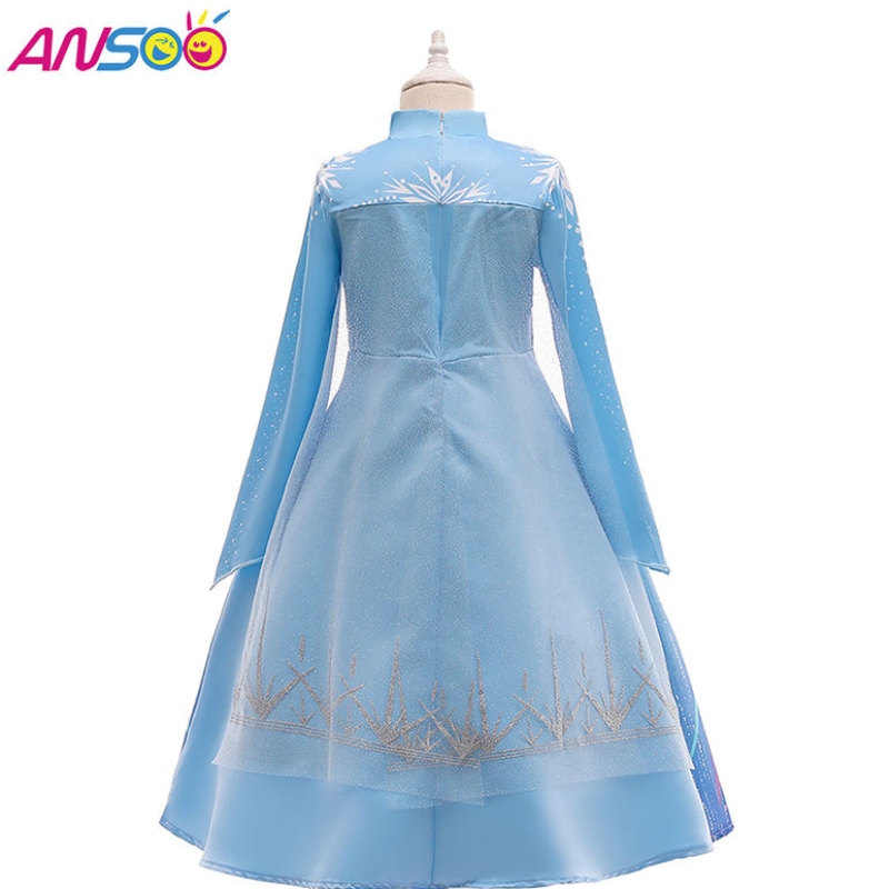 Ansoo Kids Elsa Princess Dress Halloween Cosplay Fancy Party Dress Up Anna Elsa 의상을위한