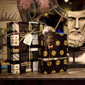 Borthday Custom Logo 용 포장지 인쇄 티슈 페이퍼 60g/70g/80g/90g/100g 포장지 선물 선물 패키지 다색 선물 종이 검은 포장지