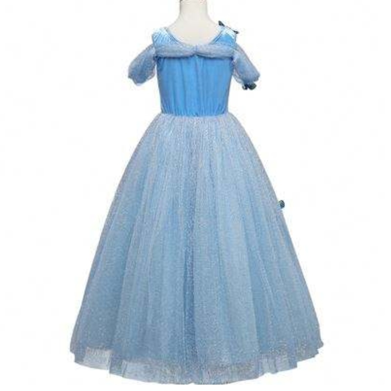 도매 오로라 공주 드레스 잠자는 뷰티 의상 여자 아이를위한 나비와 함께 드레스 짧은 슬리브 레이스 드레스