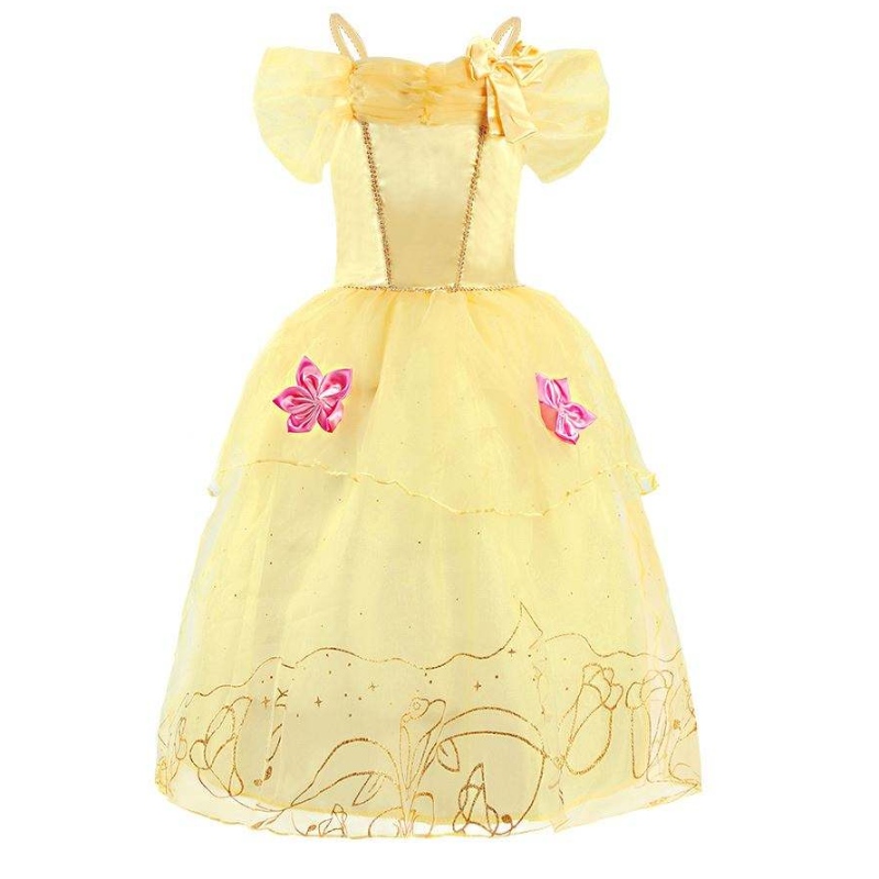 할로윈 코스프레 의상 키즈 벨 아우로라 소피아 여름 팬시 생일 옷 아기 소녀 멋진 라푼젤 공주 드레스