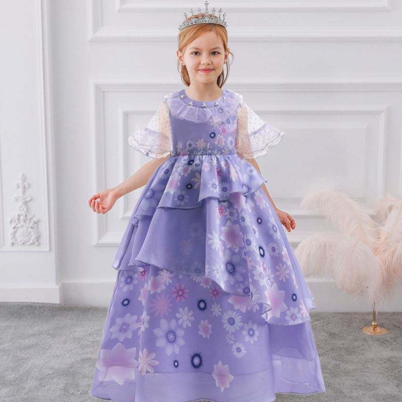 Baige Encanto Mirabel Cosplay 의상 TV&movie Kids Fancy Carnival Easter Princess Dress MFMW002