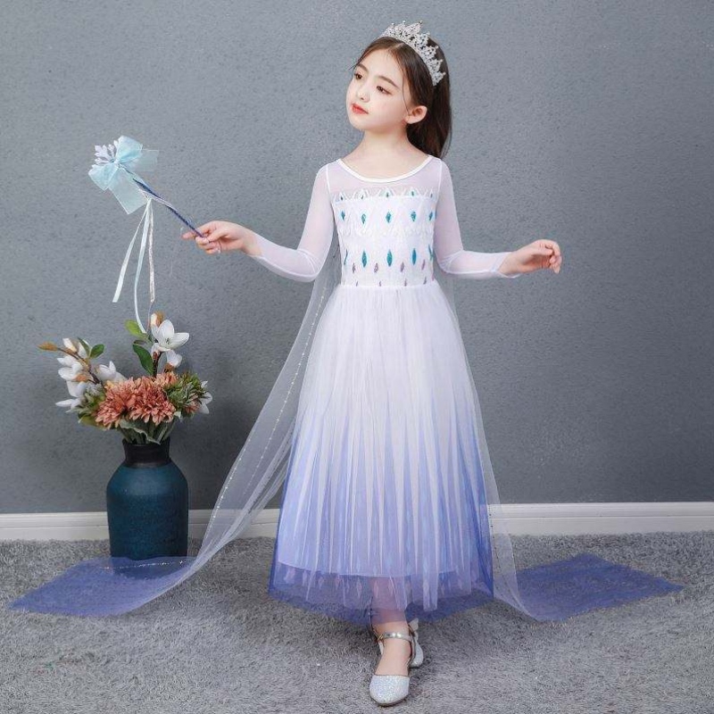 Baige Kids Girl Fancy Cosplay Long Cape Cosplay Party Princess Elsa 드레스 의상