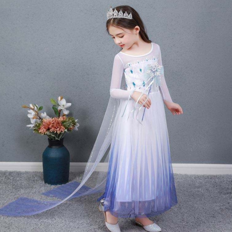 Baige Kids Girl Fancy Cosplay Long Cape Cosplay Party Princess Elsa 드레스 의상