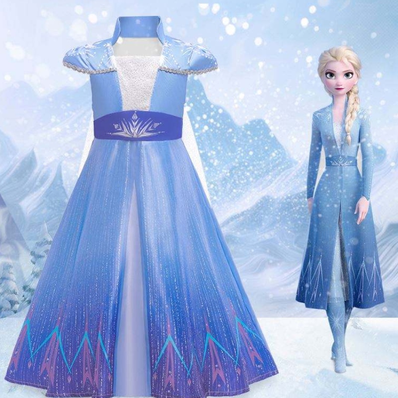 New Princess Elsa Anne Cosplay Dresses 소녀 TV 영화 의상 할로윈 파티 옷 BX1709