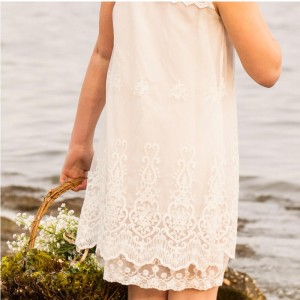 여름 자수 소녀 레이스 드레스 나이 2-12 공주 드레스 신부 들러리 파티 꽃 여자 드레스