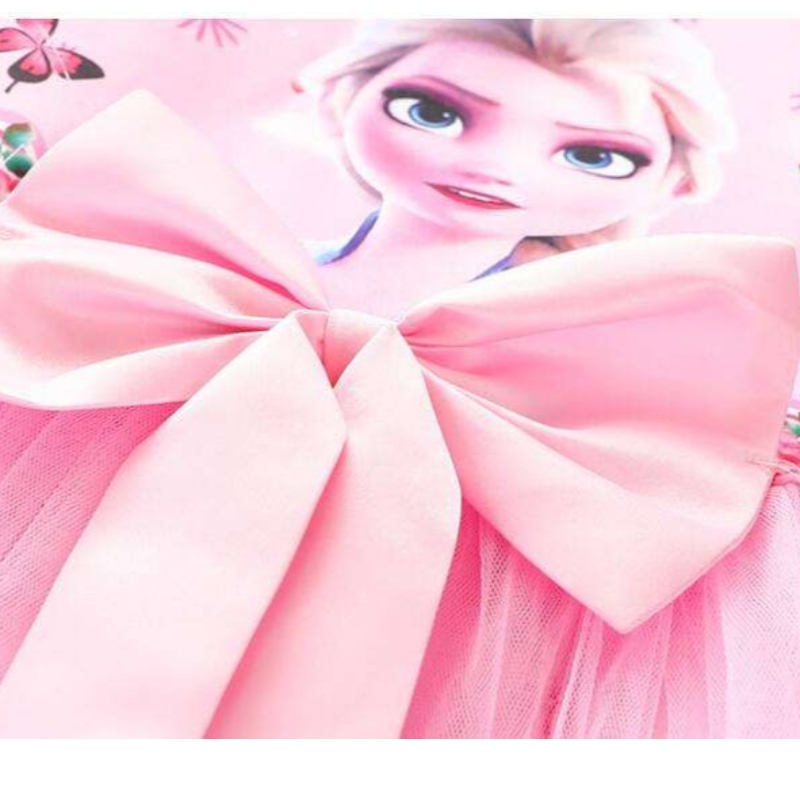 2-8y 여자 드레스 여름 새 짧은 소매 공주 엘사 메쉬 투투 스커트 어린이 \\의 생일 파티 코스프레 드레스