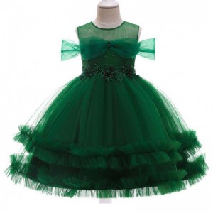 Baige New Baby Kids Close Lovely Flower Girl 형식 결혼식 생일 파티 드레스