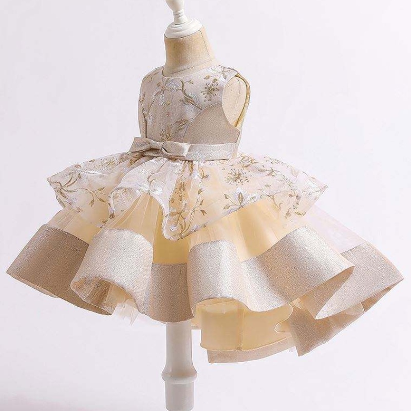 BAIGE 2021SUMMER 어린이 \\ 'S Trailing Princess Dress 멀티 레이어 메쉬 아이 웨딩 케이크 볼 가운 L5251