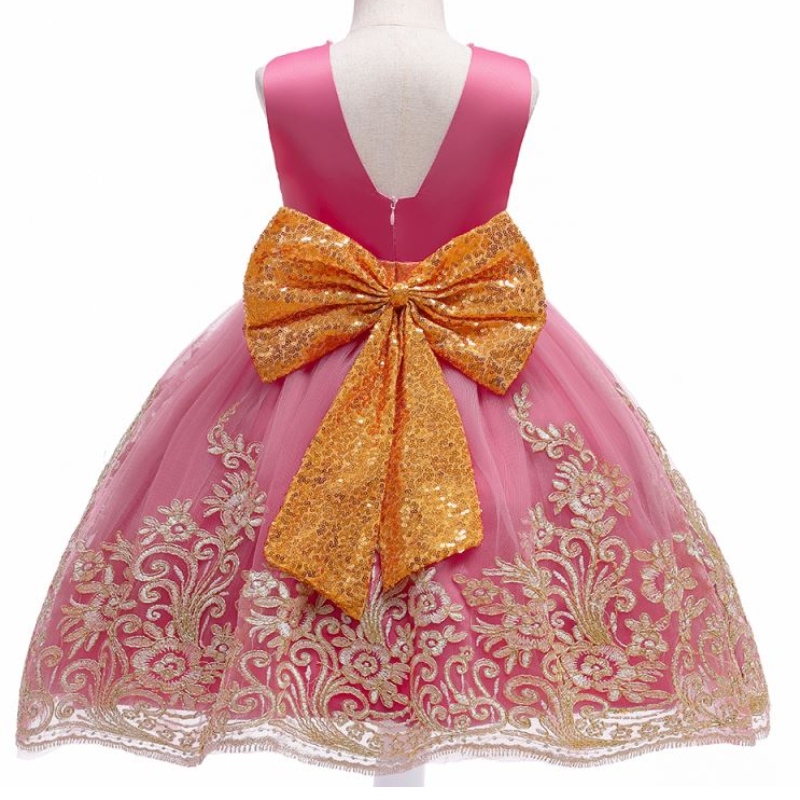 Maqtz 2021 New Girl Princess Ball Gown Kids 큰 활을 가진 공식 생일 파티 드레스