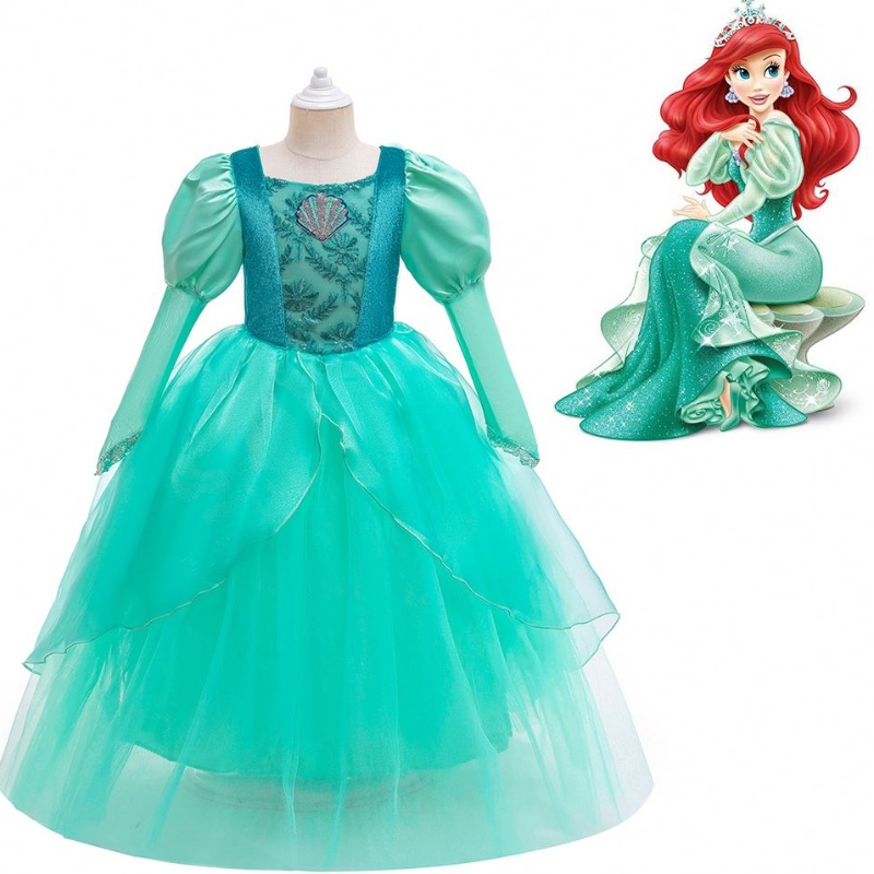 Baige Kids Girl Mermaid Ariel Princess Dress 어린이 아기 소녀 할로윈 의상 크리스마스 드레스 Rapunzel Dress