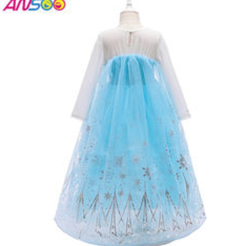 ANSOO 2022 여자 생일 파티를위한 엘사 공주 드레스 의상 의상 드레스 팬 멋진 할로윈 코스프레 의상