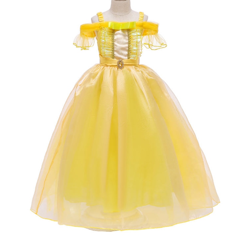 Ansoo Beauty and the Beast Belle Princess Summer Dress 어린이 파티 파티 드레스 크리스마스 의상 아기 공주 드레스