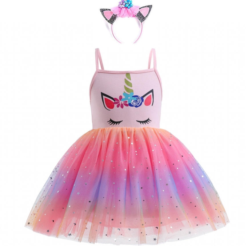 2022 New Girl Unicorn Dresses 소녀 투투 공주 파티 드레스 생일 파티 코스프레 의상