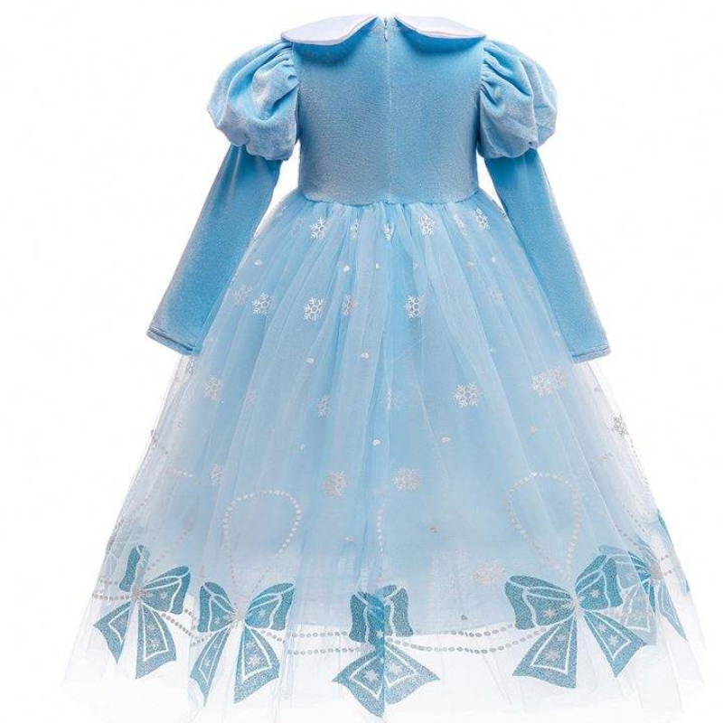 BX1763 NEW AULMUMN LONG SLEVES Anna Elsa Princess 드레스 할로윈 코스프레 의상 아이 꽃 소녀 드레스