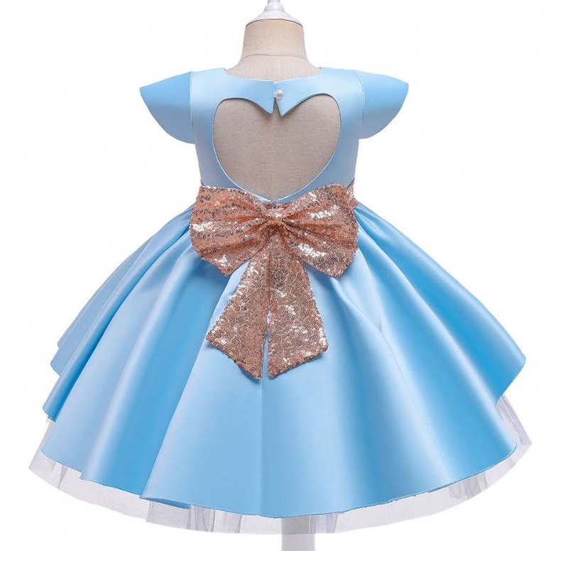 Baige New 도착 새로운 도착 New Fashion Girls Short Sleeve Princess Dress Party Children Mesh Dress