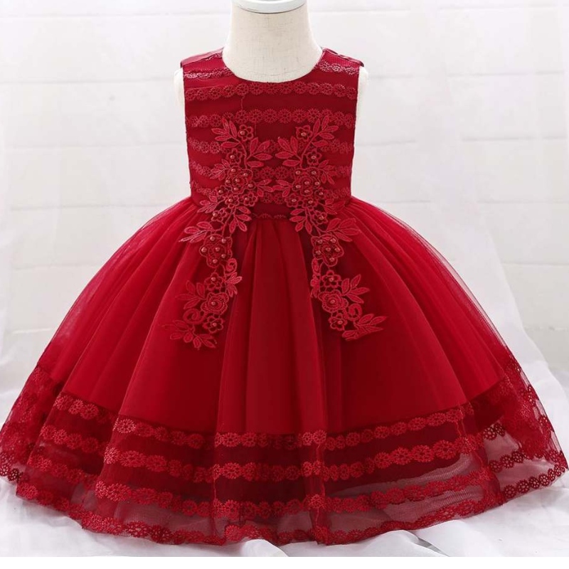 새로운 디자인 chidren dress Appliqued 0-2y Flower Girl Dresses 민소매 어린이 의류 l1923xz